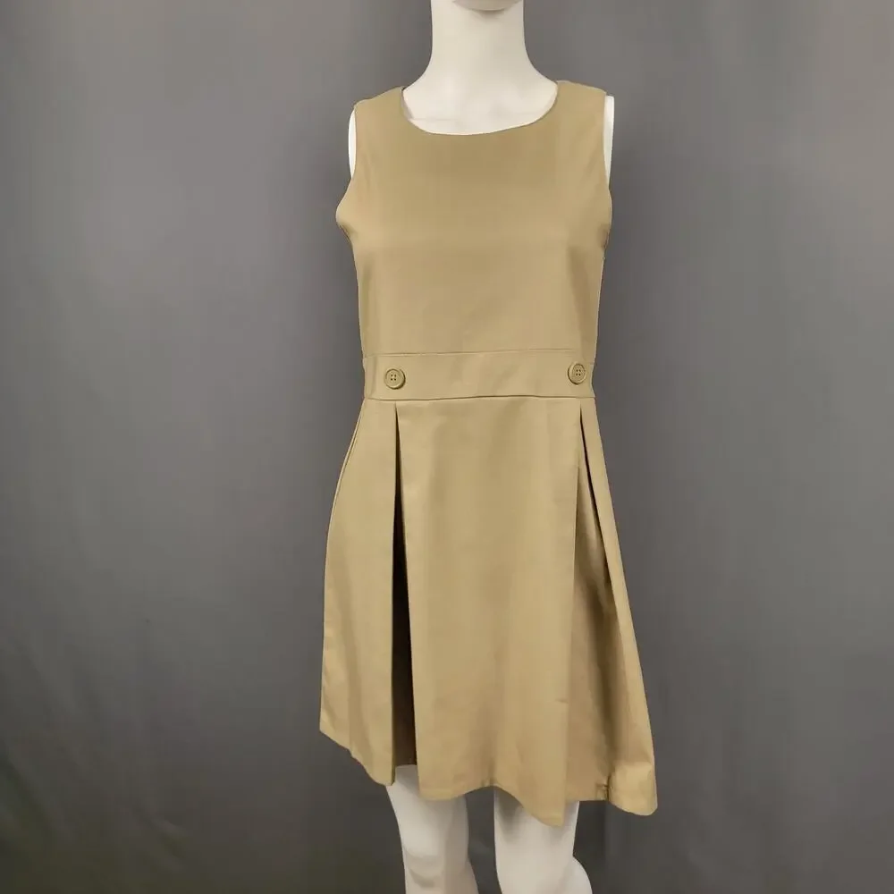 Sleeveless Mini Dress 12 Pleated Cotton Blend Classic Chic